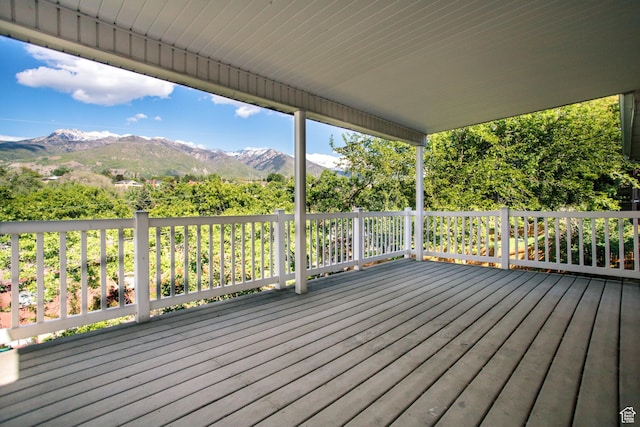 4872 S Burch Creek Dr, South Ogden, UT 84403 - wooden terrace featuring a mountain view