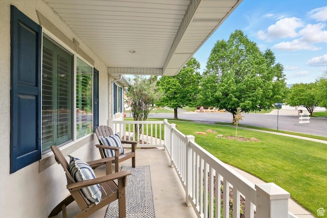 balcony with covered porch