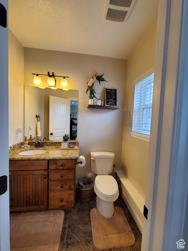 bathroom with toilet and vanity