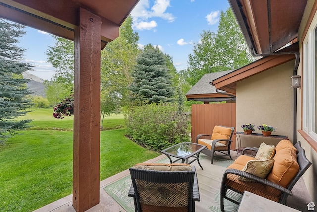 view of patio featuring an outdoor living space