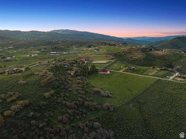 8819 Highfield Rd Unit 61, Park City, UT 84098 - aerial view at dusk of a mountain view and a view of rural / pastoral area