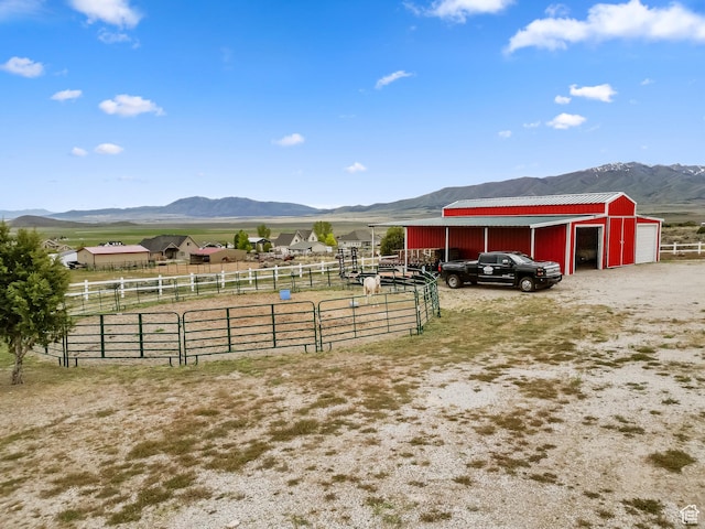 2521 W Ridgeline Rd, Stockton, UT 84071 - horse barn with a mountain view and a view of countryside