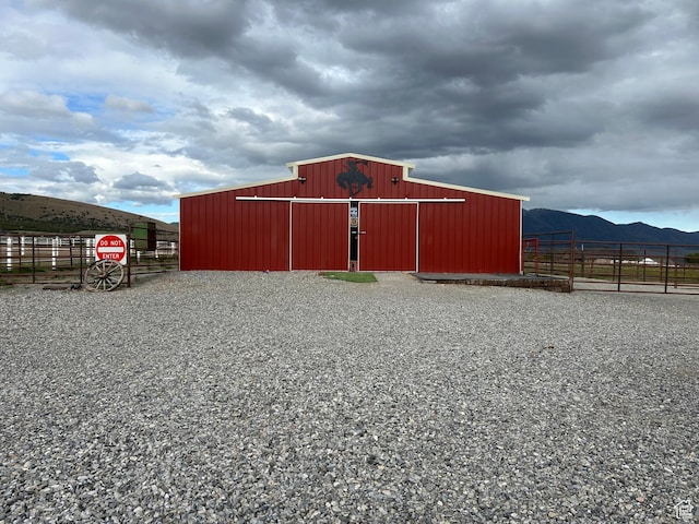 3017 W Ridgeline Rd, Stockton, UT 84071 - view of pole building featuring a mountain view