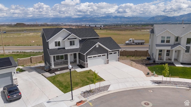 view from above of property featuring mountains
