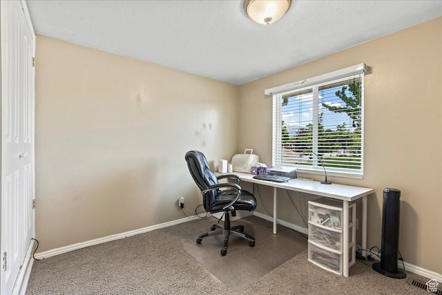 home office with baseboards