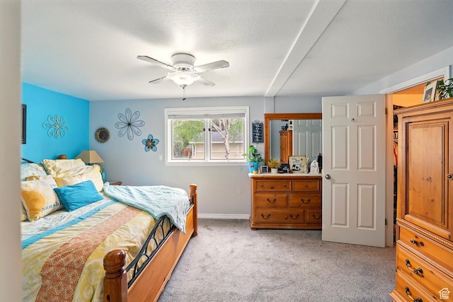 634 W 600 N, Brigham City, UT 84302 - bedroom with light carpet, baseboards, and ceiling fan