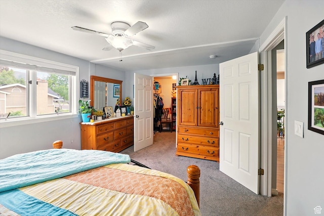 634 W 600 N, Brigham City, UT 84302 - bedroom featuring light colored carpet, a spacious closet, ceiling fan, and a closet