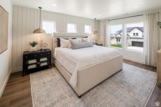 1015 W Sugar Maple Dr, Mapleton, UT 84664 - bedroom with wood finished floors, baseboards, multiple windows, and recessed lighting