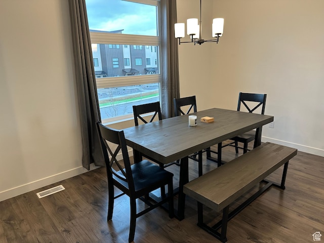 568 S 900 W, American Fork, UT 84003 - dining room featuring a chandelier, baseboards, and dark wood-type flooring