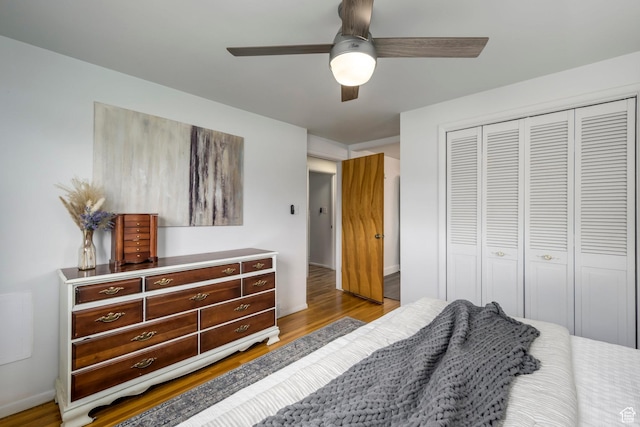 547 N 650 E, Orem, UT 84097 - bedroom featuring a closet, wood finished floors, and a ceiling fan