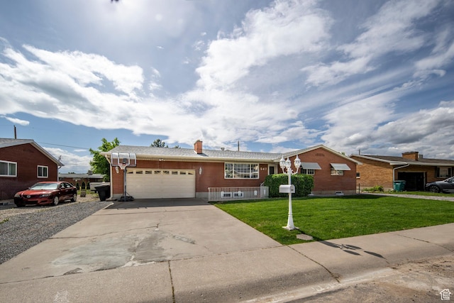 547 N 650 E, Orem, UT 84097 - single story home with a garage, a front yard, concrete driveway, and brick siding