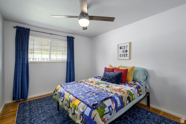 547 N 650 E, Orem, UT 84097 - bedroom featuring wood finished floors, baseboards, and a ceiling fan