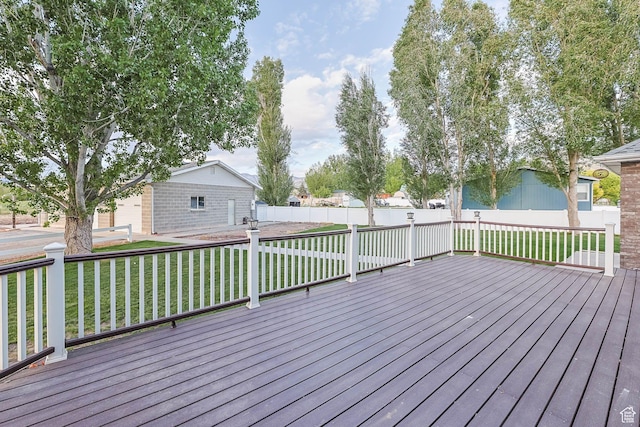 wooden deck featuring a residential view