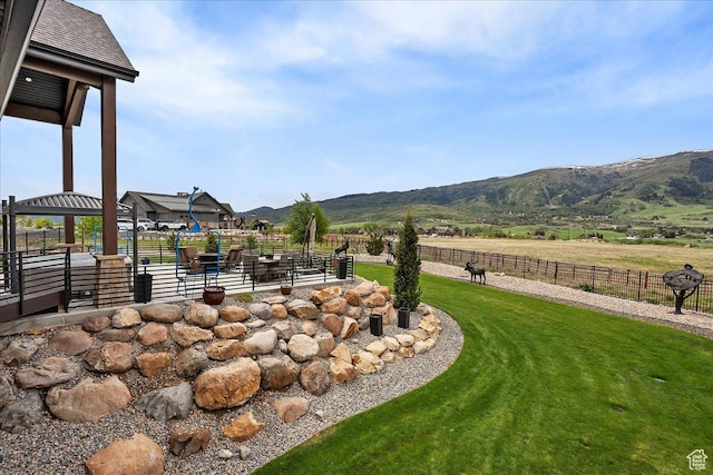 3749 N Eagle Ridge Dr E, Eden, UT 84310 - view of yard with a mountain view
