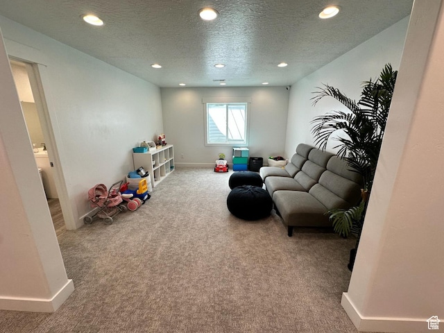 3146 W 1280 N, Provo, UT 84601 - game room with carpet floors, baseboards, recessed lighting, and a textured ceiling