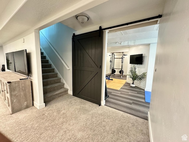 3146 W 1280 N, Provo, UT 84601 - stairs with a barn door, baseboards, and wood finished floors