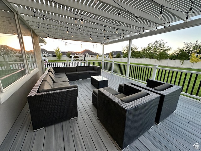 3146 W 1280 N, Provo, UT 84601 - wooden terrace with outdoor lounge area and a pergola