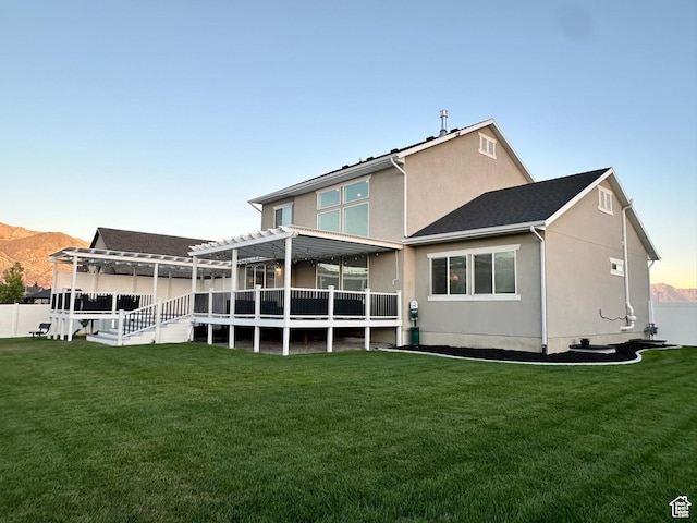 3146 W 1280 N, Provo, UT 84601 - back of property featuring a pergola, stucco siding, and a mountain view