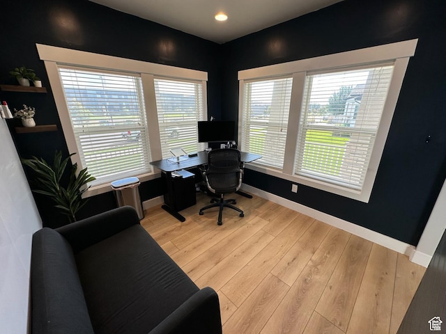 3146 W 1280 N, Provo, UT 84601 - office featuring baseboards, light wood-style flooring, and recessed lighting