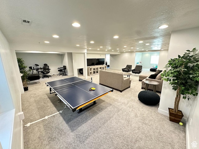 3146 W 1280 N, Provo, UT 84601 - game room with light carpet, recessed lighting, a textured ceiling, and baseboards