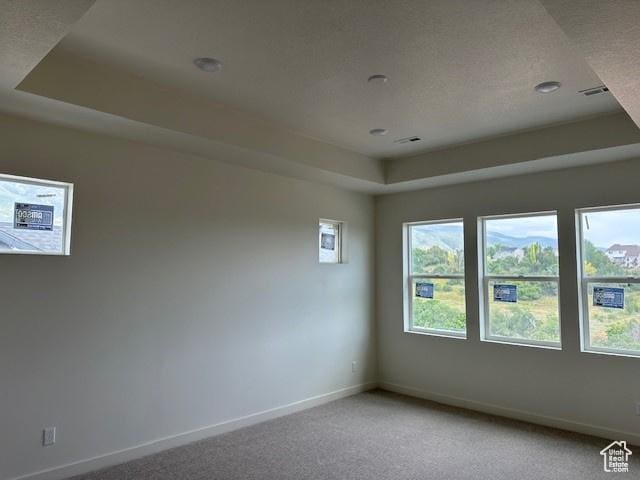 1146 E Hollyhock Way, Layton, UT 84040 - empty room featuring a tray ceiling, light colored carpet, and recessed lighting