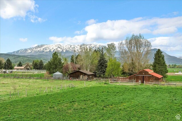 448 S 8600 E, Huntsville, UT 84317 - view of yard with an outbuilding, a view of countryside, a mountain view, and an exterior structure