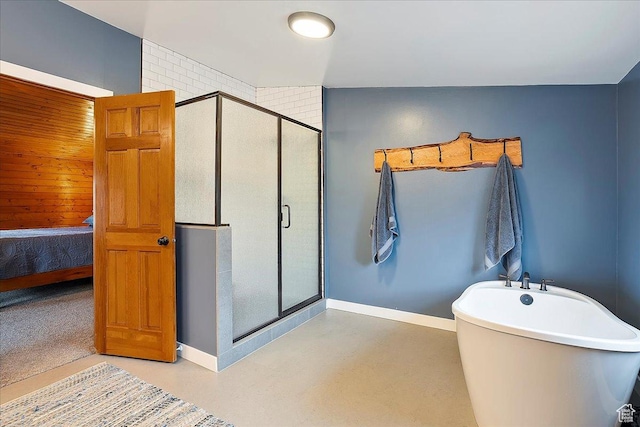 448 S 8600 E, Huntsville, UT 84317 - bathroom featuring a stall shower, a soaking tub, and baseboards