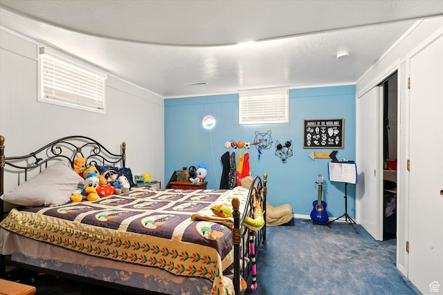 bedroom with carpet