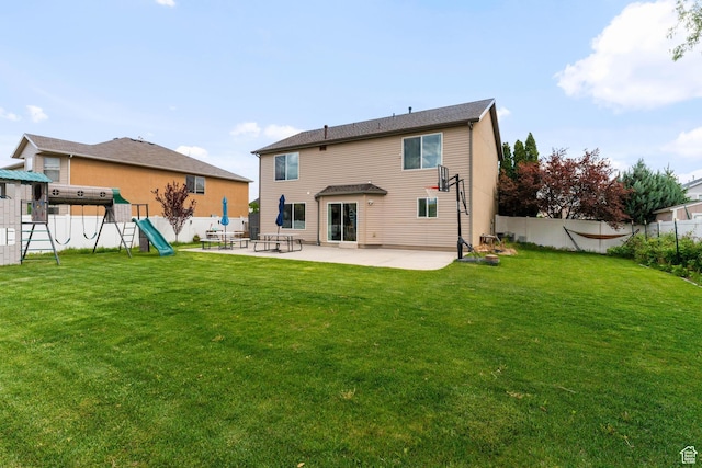 2868 W Willow Sprout Rd S, Lehi, UT 84043 - rear view of property featuring a patio and a playground