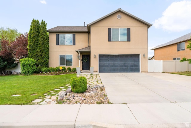 2868 W Willow Sprout Rd S, Lehi, UT 84043 - view of front of property with an attached garage, stucco siding, and concrete driveway