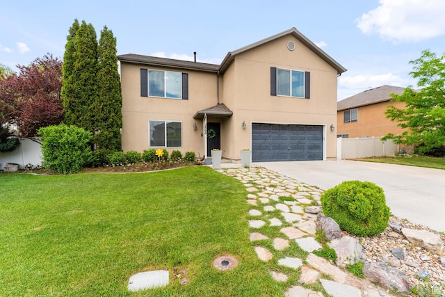2868 W Willow Sprout Rd S, Lehi, UT 84043 - view of front of property with driveway, an attached garage, and stucco siding