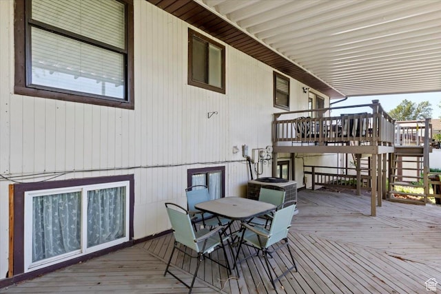 2115 N 600 W, West Bountiful, UT 84087 - wooden terrace with outdoor dining space and stairs