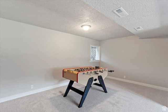 2115 N 600 W, West Bountiful, UT 84087 - recreation room featuring a textured ceiling, carpet, and baseboards