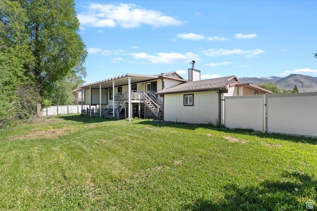 2115 N 600 W, West Bountiful, UT 84087 - rear view of property with stairway, a gate, and a mountain view