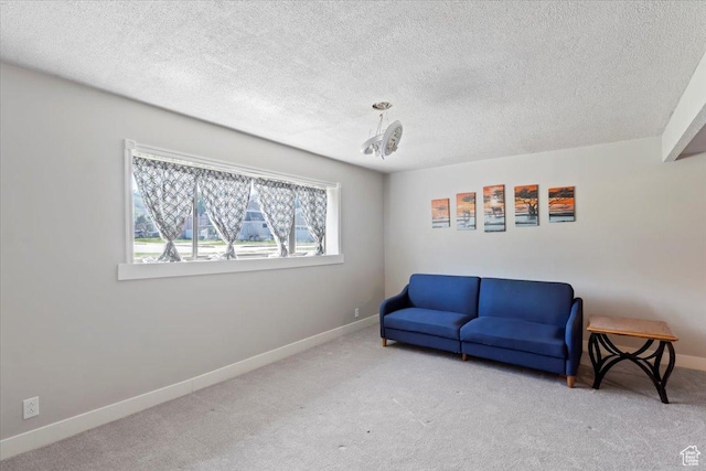 2115 N 600 W, West Bountiful, UT 84087 - sitting room featuring carpet flooring, baseboards, and a textured ceiling