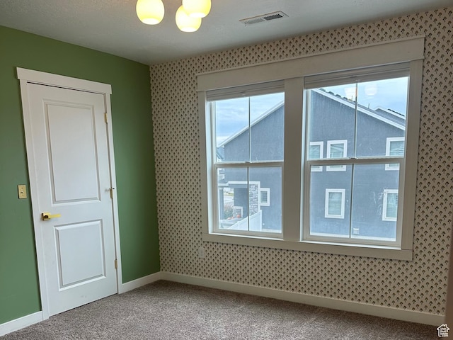 3452 W Pond Dr S, Lehi, UT 84043 - empty room featuring plenty of natural light, carpet floors, wallpapered walls, and baseboards