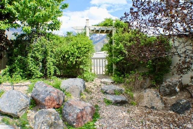 view of yard with fence