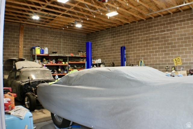 view of garage