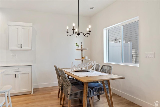2085 W 1575th Ct S Unit 126, West Haven, UT 84401 - dining room featuring a chandelier, baseboards, and light wood-type flooring