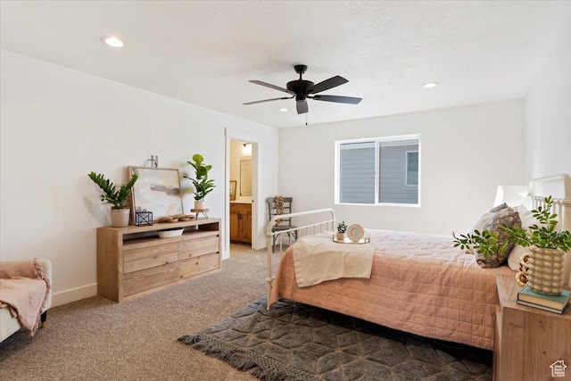 2085 W 1575th Ct S Unit 126, West Haven, UT 84401 - bedroom with light carpet, recessed lighting, ceiling fan, and ensuite bath