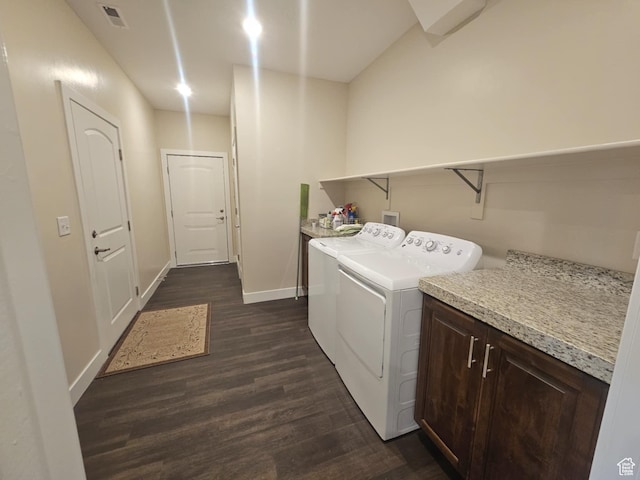 1704 W 300 S Unit Ud/L24, Mapleton, UT 84664 - laundry room featuring dark wood finished floors, baseboards, washing machine and clothes dryer, and cabinet space