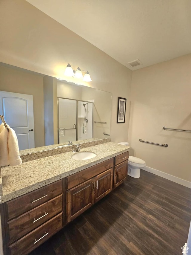 1704 W 300 S Unit Ud/L24, Mapleton, UT 84664 - bathroom featuring wood finished floors, a stall shower, vanity, baseboards, and toilet