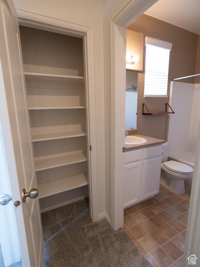 6324 S Traveler Ln W, West Jordan, UT 84081 - bathroom with vanity, a shower, and toilet