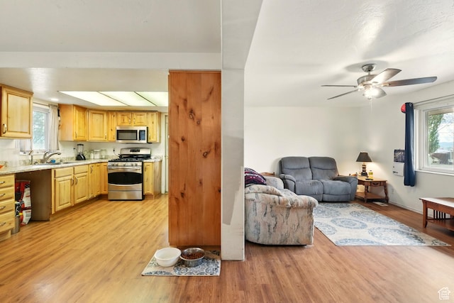 1170 N 1600 W, Lewiston, UT 84320 - kitchen featuring appliances with stainless steel finishes, a sink, light countertops, and healthy amount of natural light