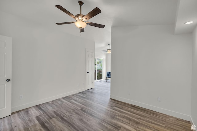770 W 550 N, Clearfield, UT 84015 - unfurnished room featuring ceiling fan, wood finished floors, baseboards, and recessed lighting