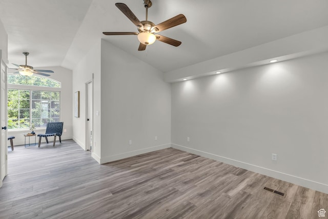 770 W 550 N, Clearfield, UT 84015 - spare room featuring ceiling fan, vaulted ceiling, wood finished floors, baseboards, and recessed lighting