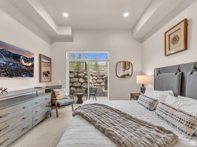 909 W Peace Tree Trl W Unit 416, Heber City, UT 84032 - bedroom with access to outside, light colored carpet, and recessed lighting