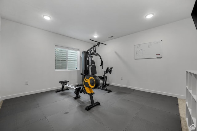 6613 S Ellerston Dr W, Murray, UT 84123 - exercise room with baseboards and recessed lighting