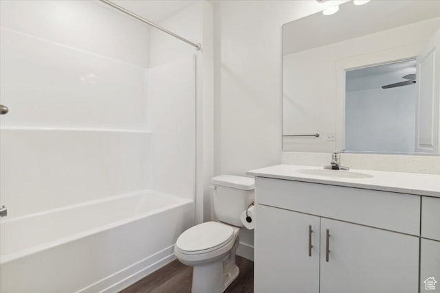 1862 S 1280 W, Logan, UT 84321 - full bath featuring vanity, toilet, wood finished floors, and bathtub / shower combination