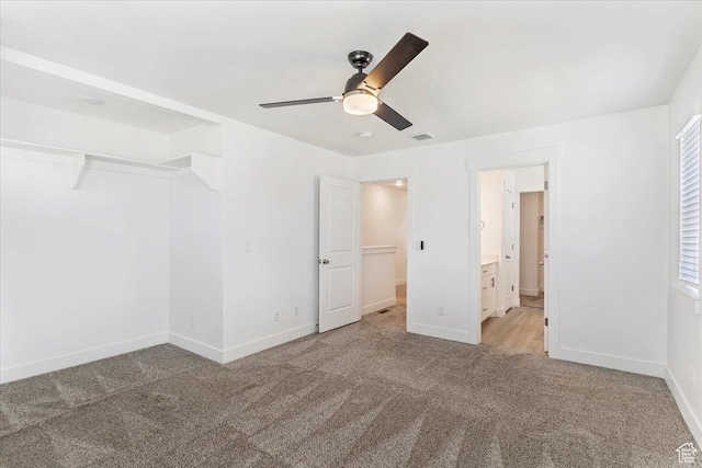 1908 S 1280 W, Logan, UT 84321 - unfurnished bedroom featuring carpet floors, baseboards, a ceiling fan, and ensuite bathroom